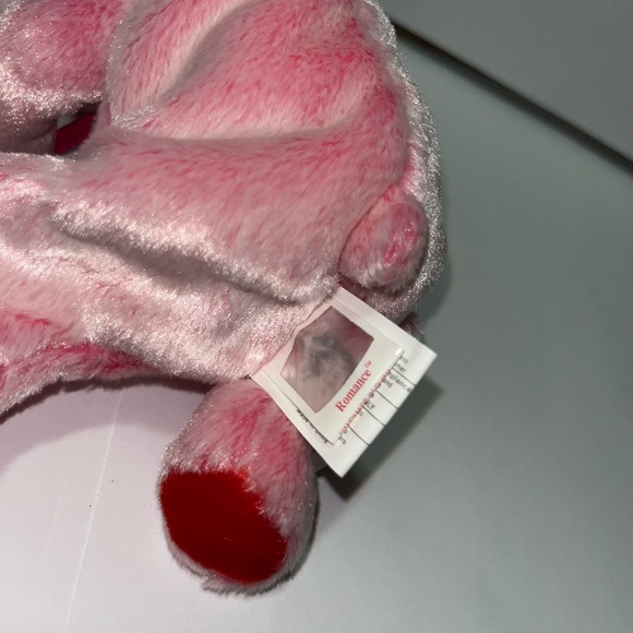 Ty Beanie Baby ROMANCE Valentine's Day Gift Pink Bear Red Hearts Nose - Picture 5 of 6